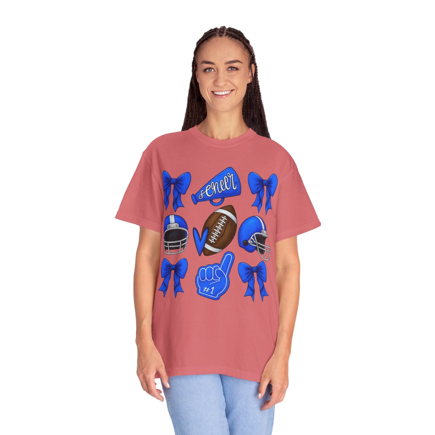 Cheer and Football Comfort Colors Tee