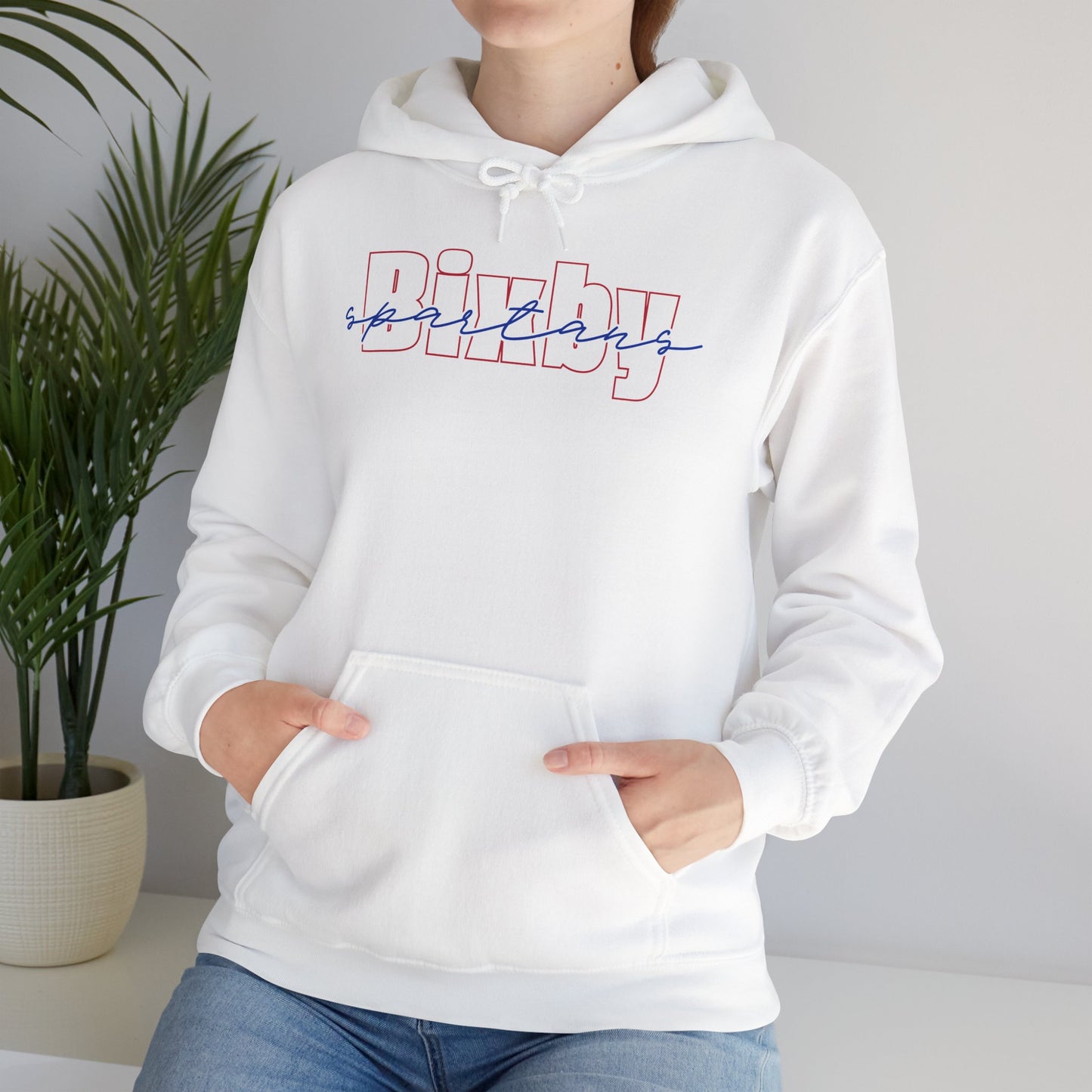 Bixby Spartans Cursive Gildan Hoodie