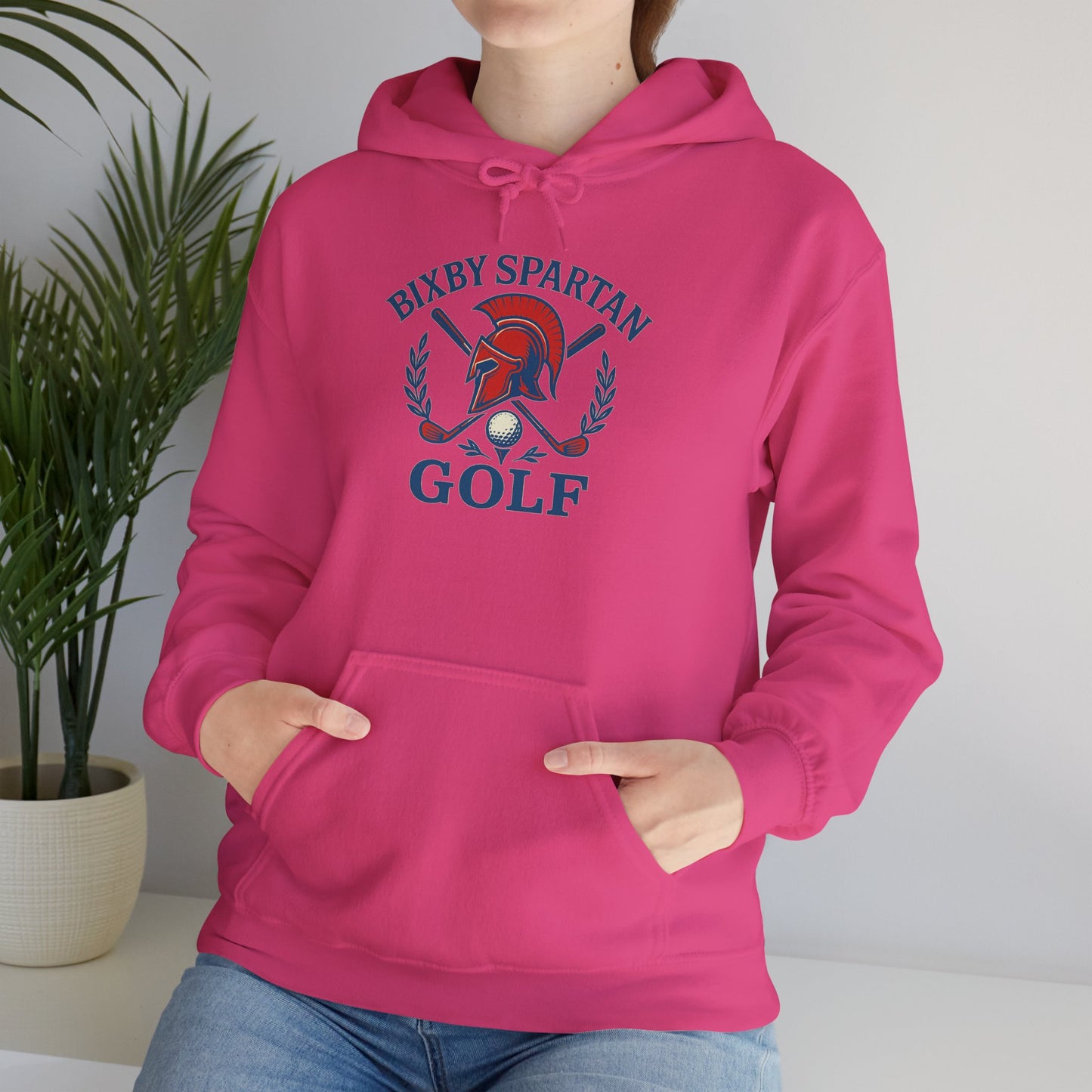 Bixby Spartan Golf Crest Gildan Hoodie
