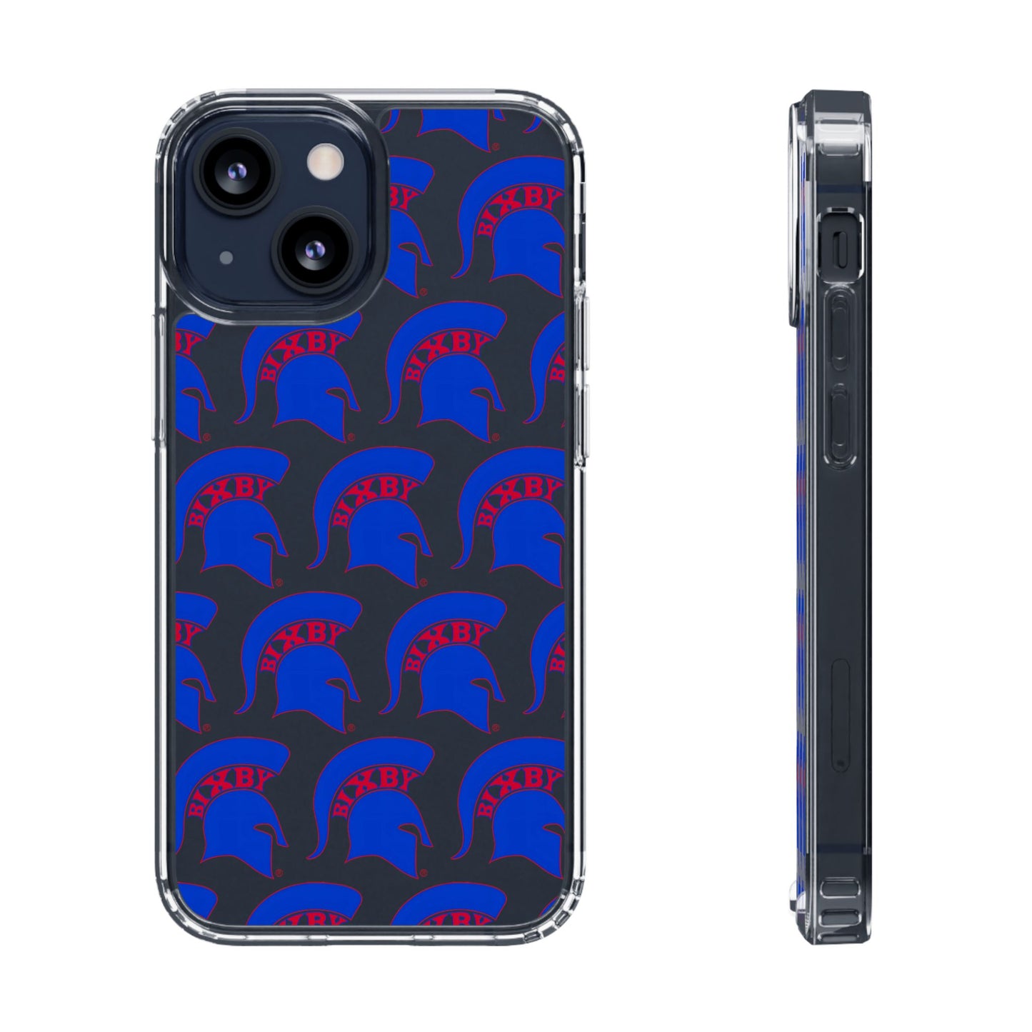 Spartan Blue Logo Clear Apple Phone Case