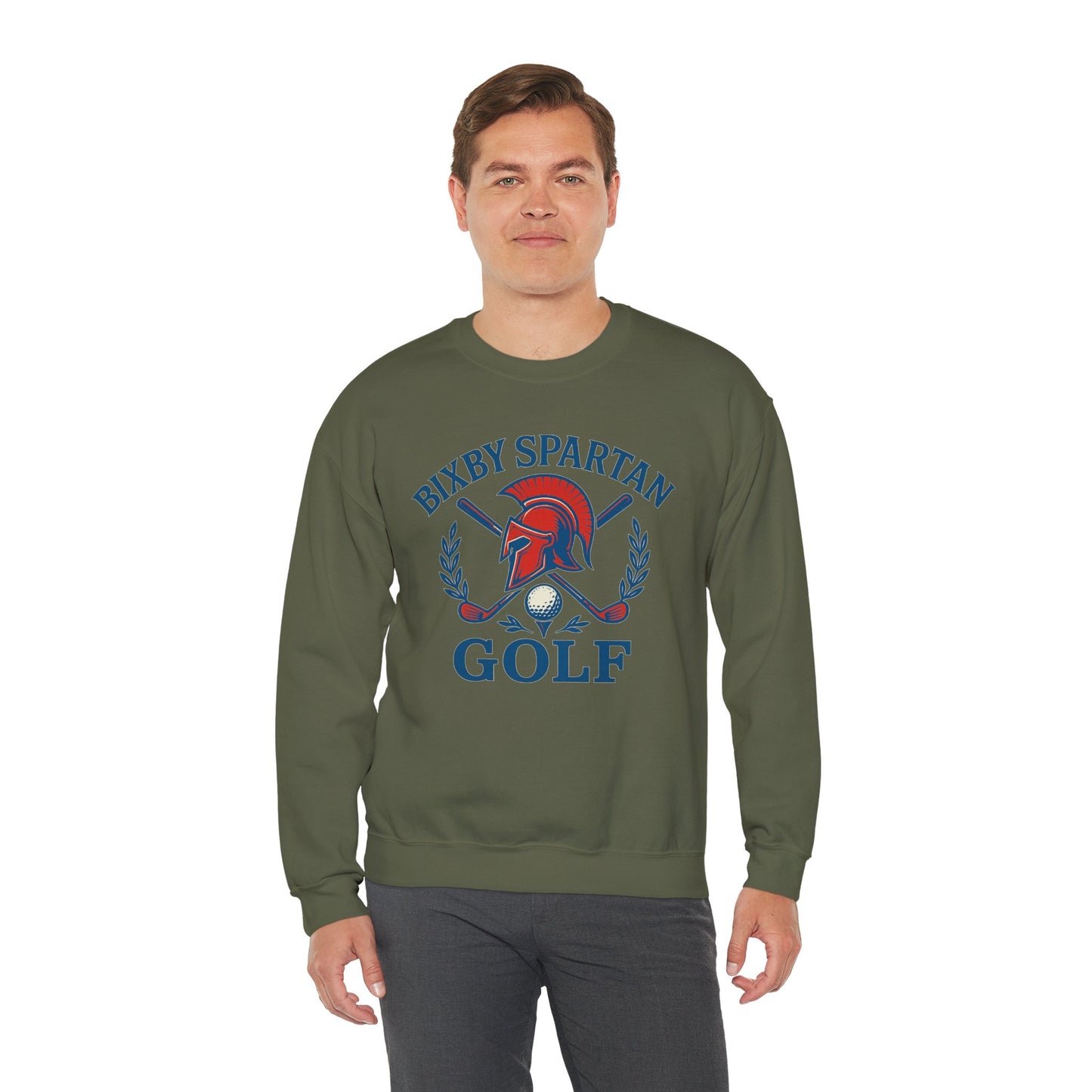 Bixby Spartan Golf Crest Gildan Sweatshirt