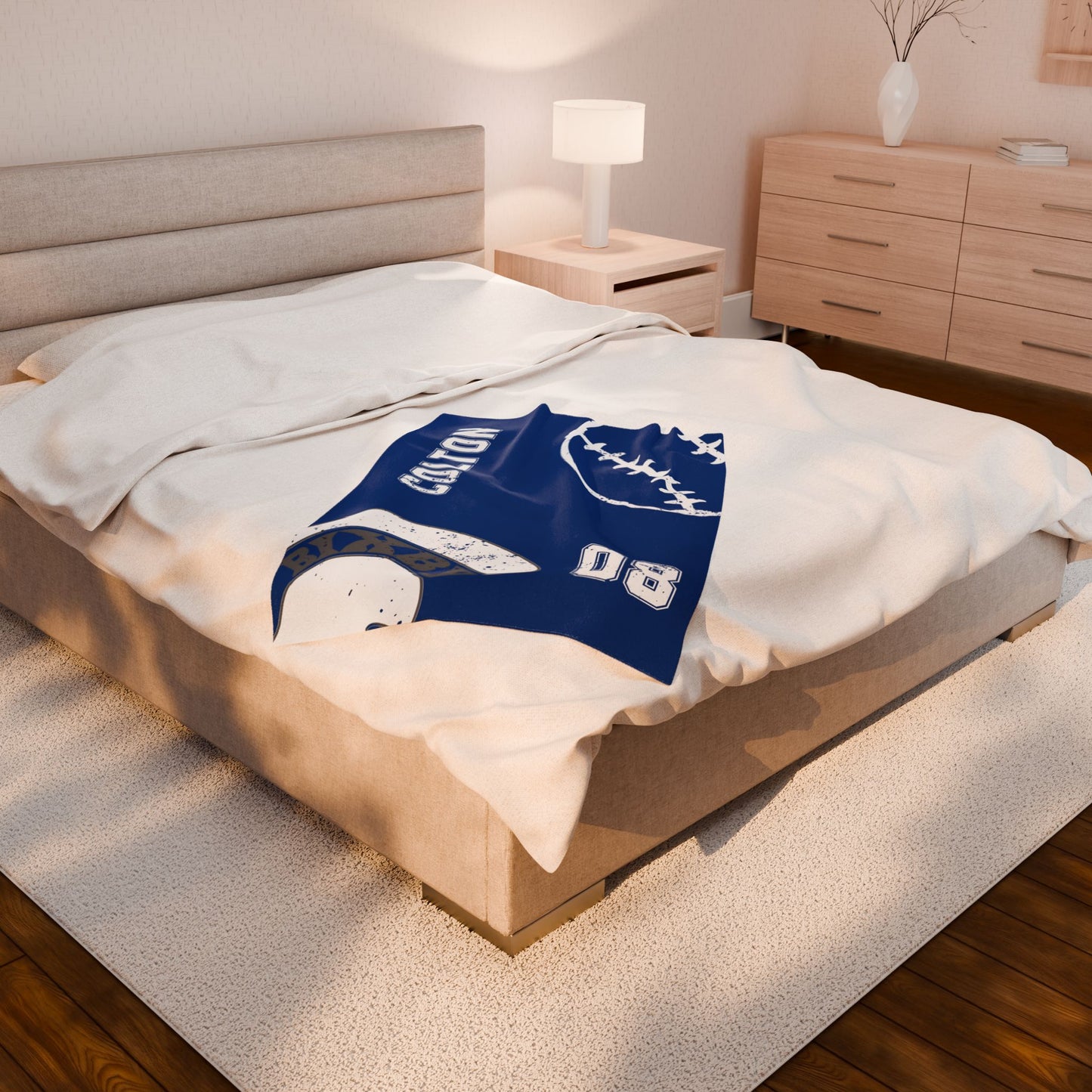 Spartan Baseball Velveteen Plush Blanket - Customized