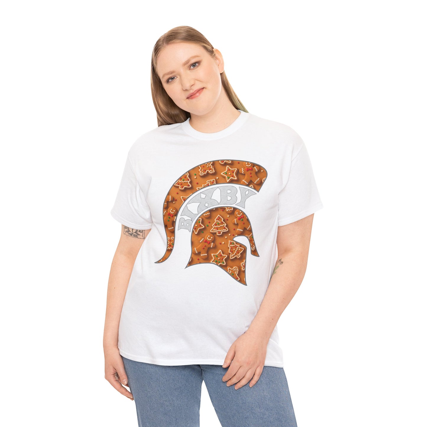 Bixby Spartan Gingerbread Helmet Gildan Tee