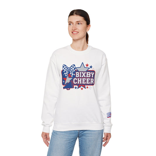 Bixby Cheer With Sleeve Print Gildan Sweatshirt