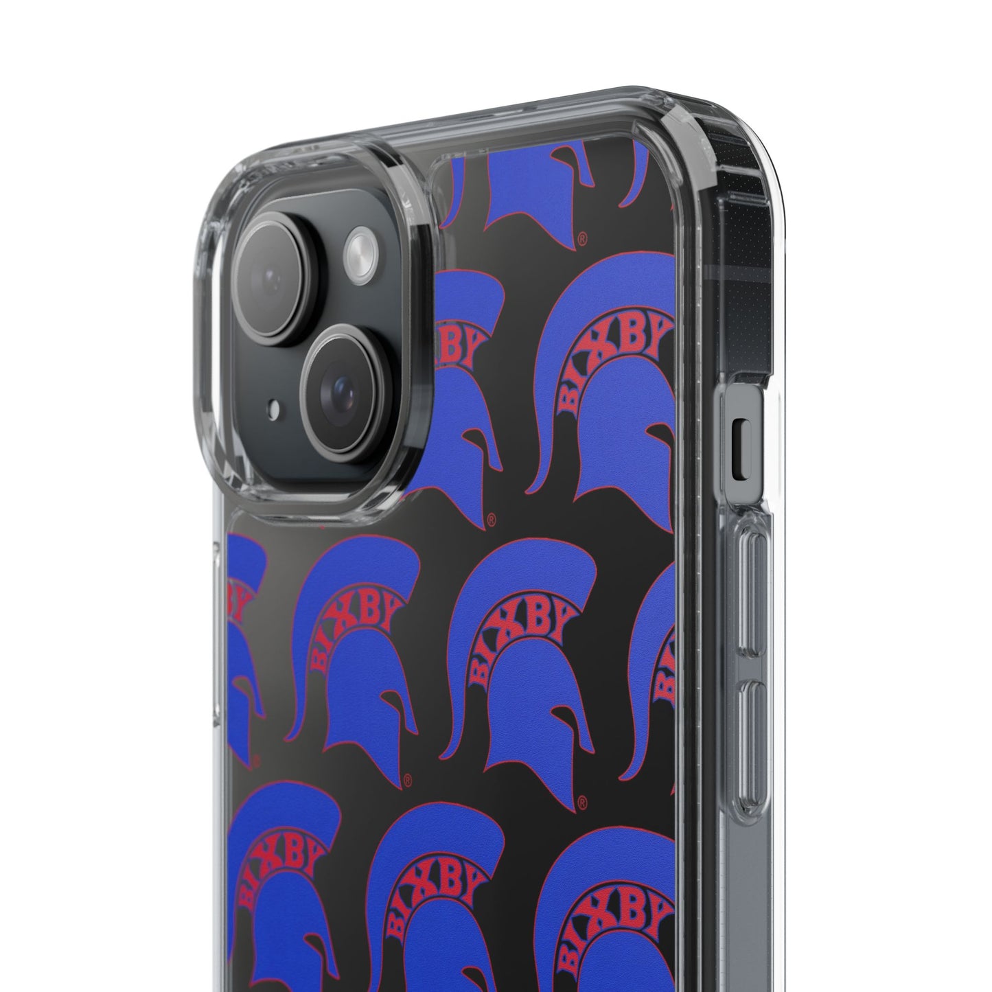 Spartan Blue Logo Clear Apple Phone Case