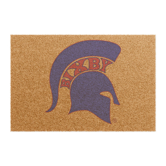 Spartan Blue Logo Heavy-Duty Rubber Backed Doormat