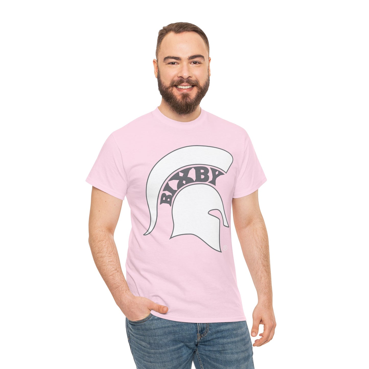 Spartan White Logo Gildan Tee