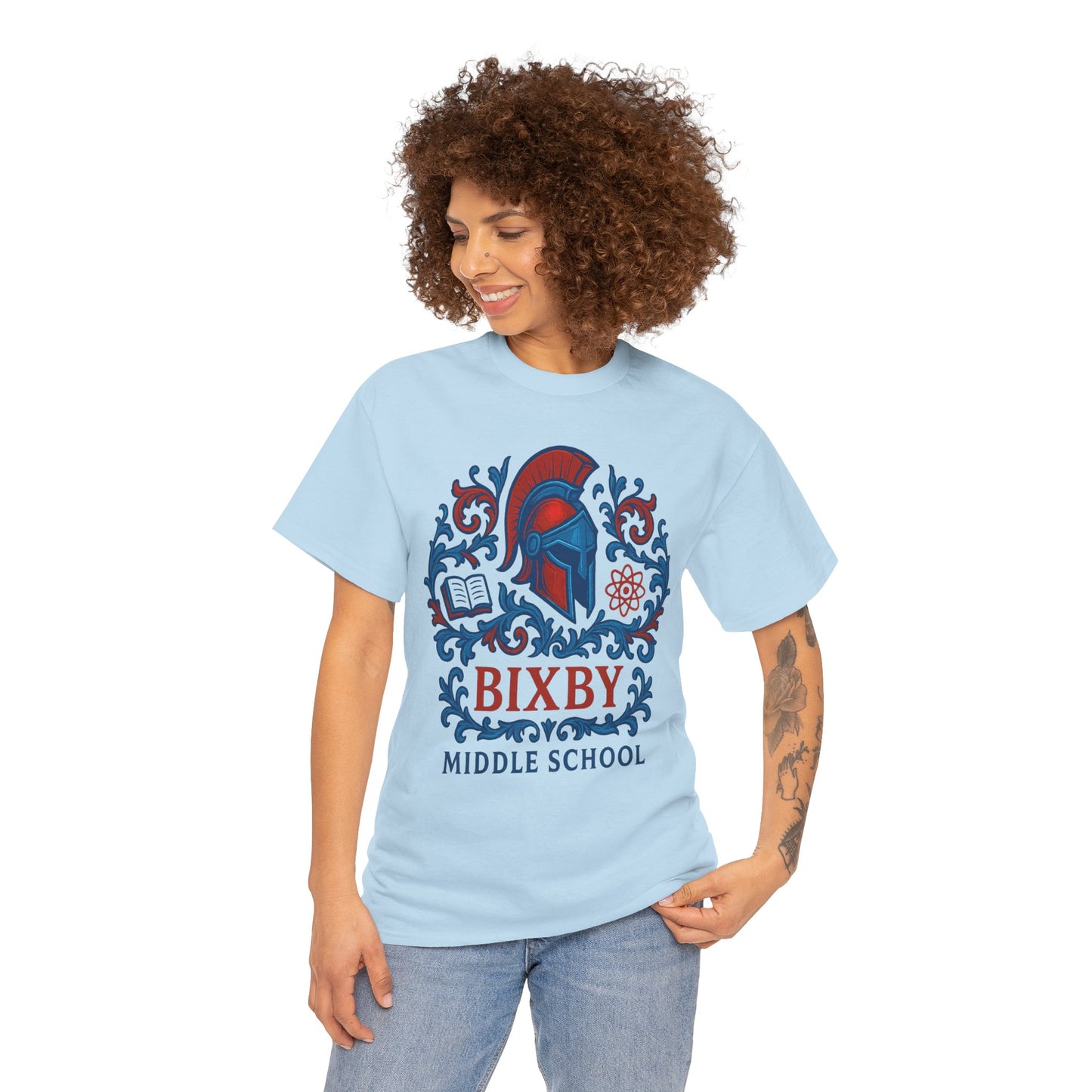 Floral Spartan Bixby Middle School Gildan Tee