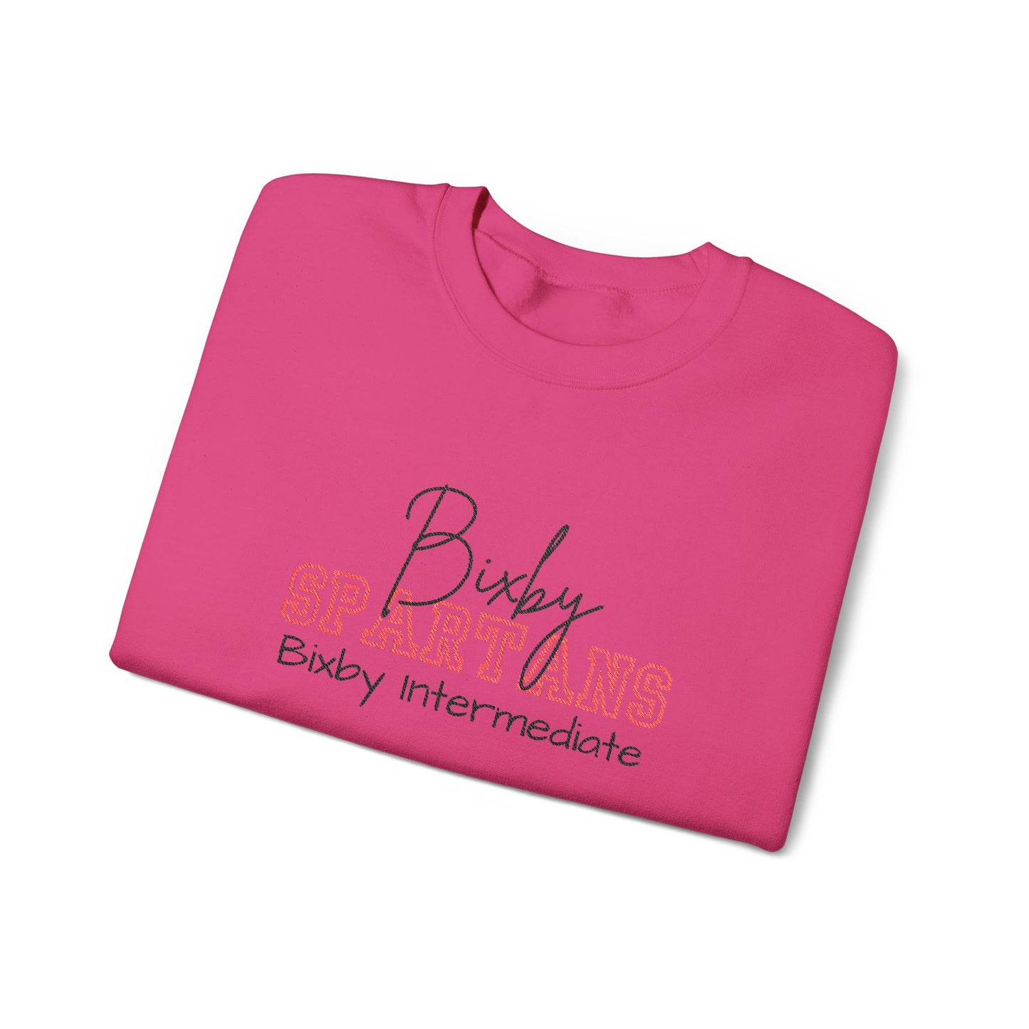 Personalized Embroidered Bixby Spartans Crewneck Sweatshirt