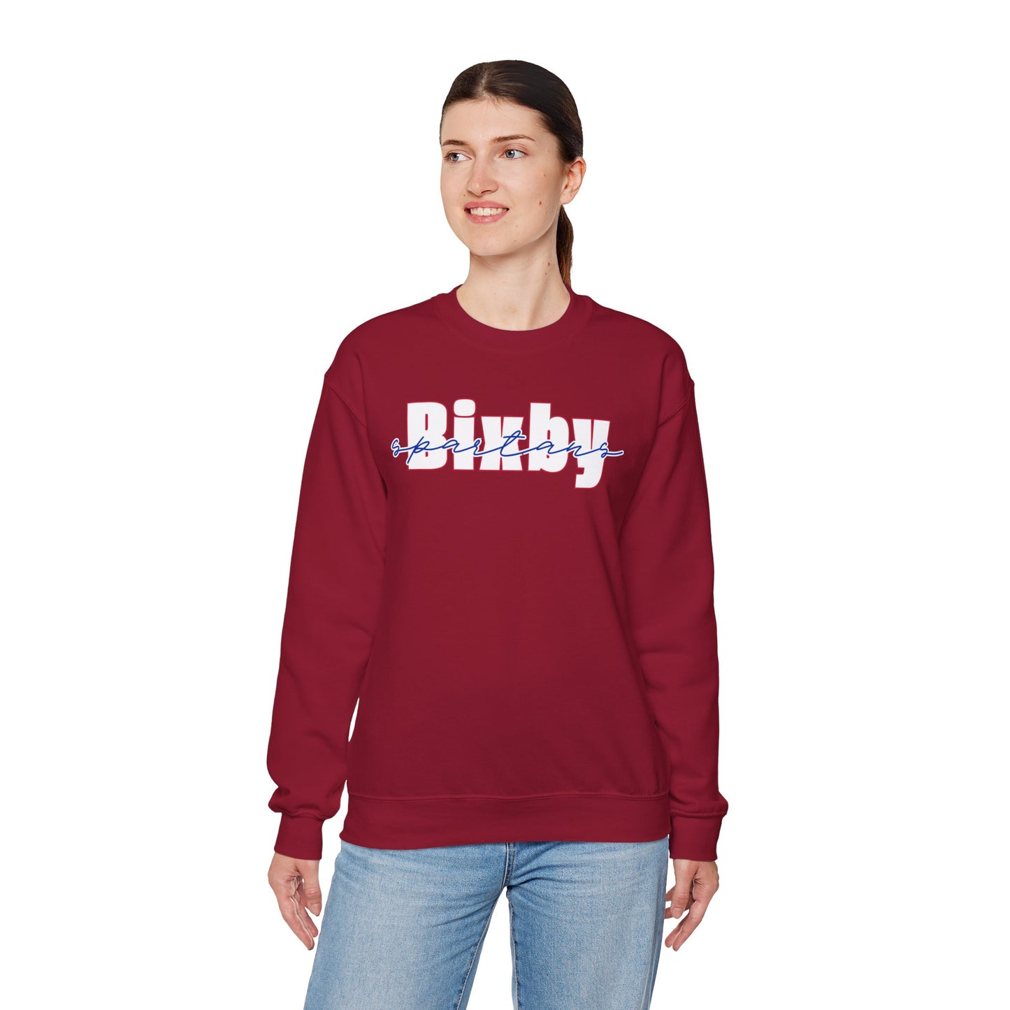 Bixby Spartans Cursive Gildan Sweatshirt