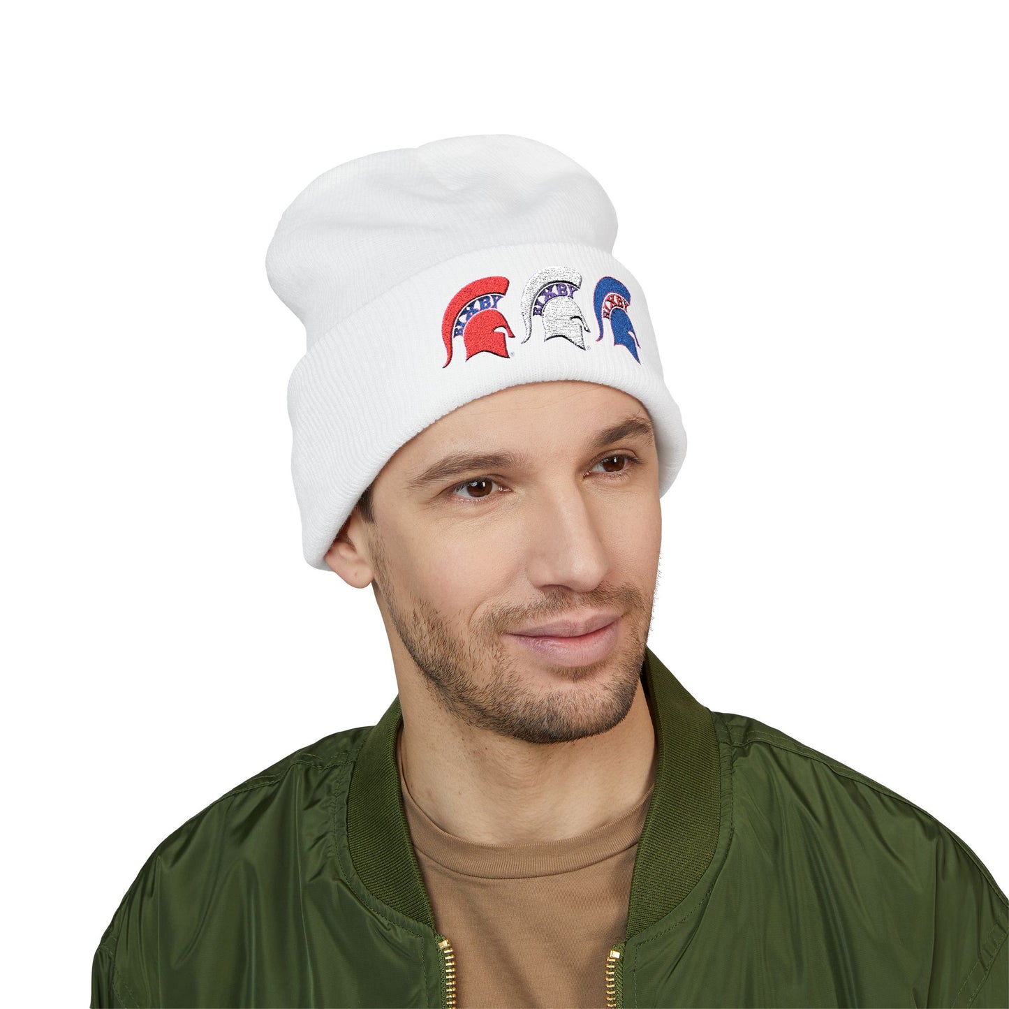 Bixby Spartan Red, White and Blue Embroidered Cuffed Beanie