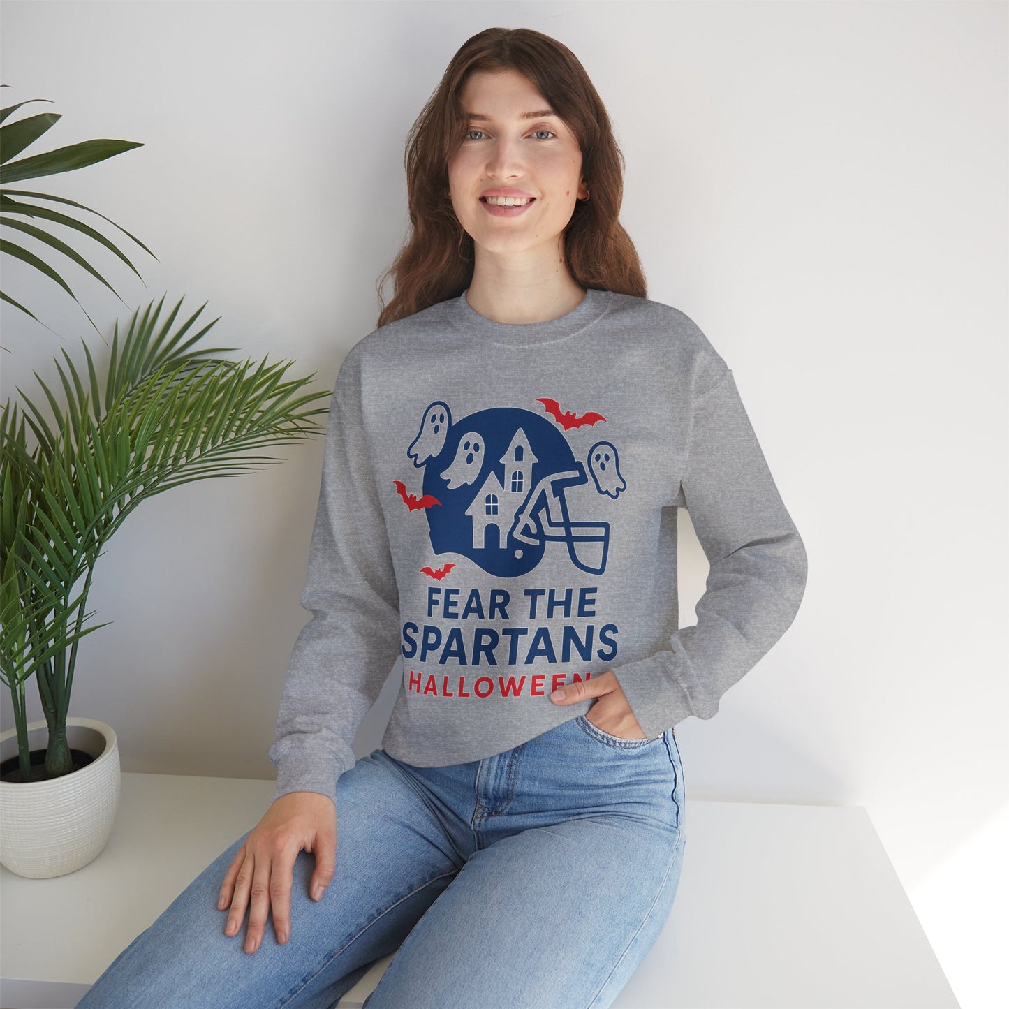 Fear The Spartans Halloween Gildan Sweatshirt