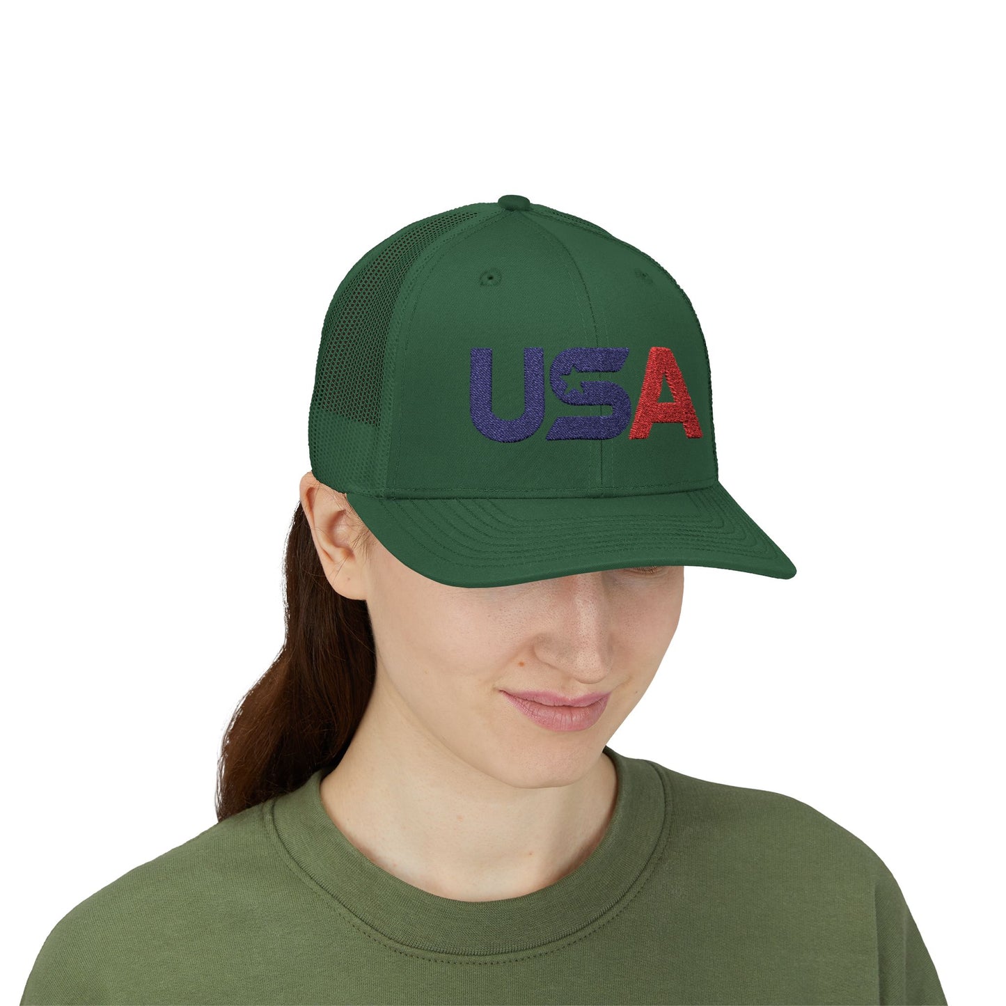 Patriotic USA Embroidered Trucker Snapback