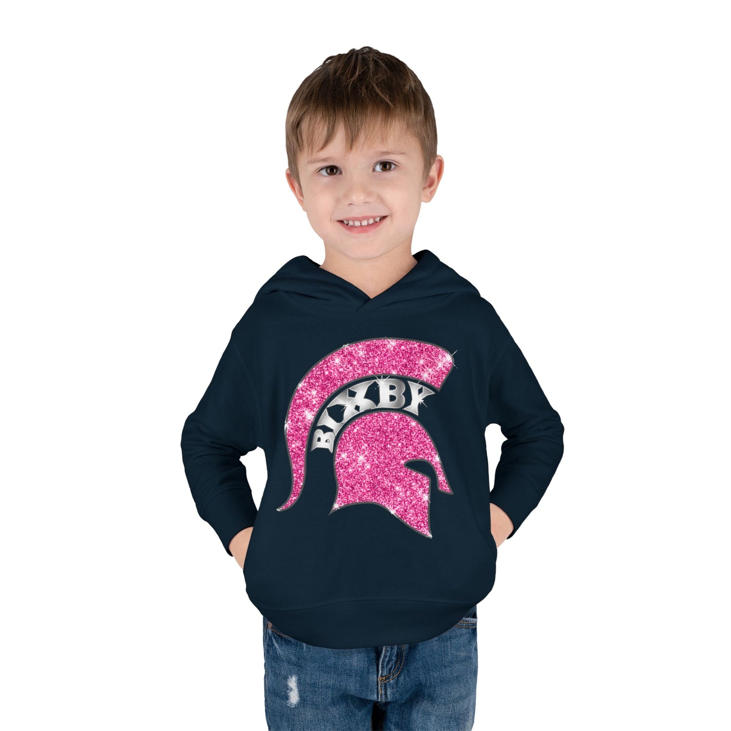 Bixby Spartans Pink Bling Toddler Rabbit Skins Hoodie