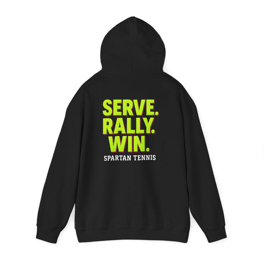 Rally. Serve. Win. Spartan Tennis Gildan Hoodie