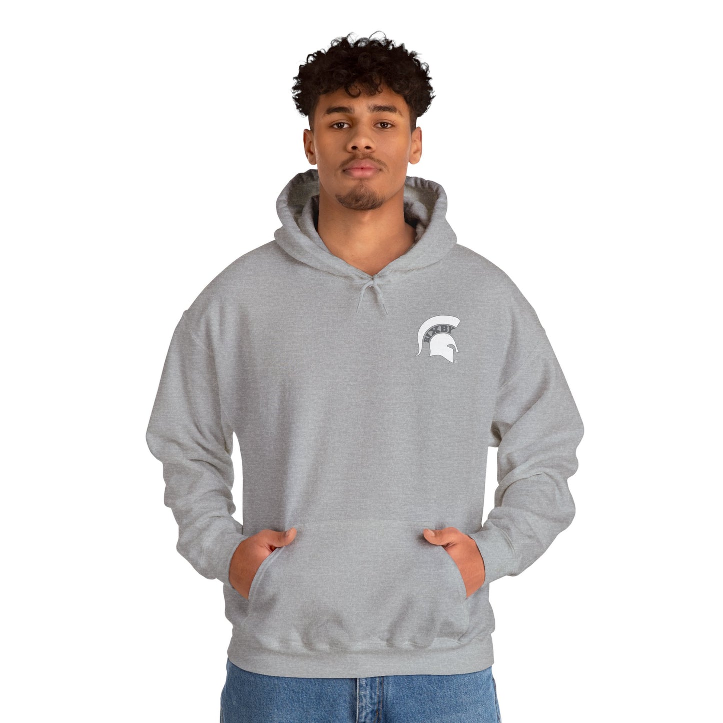 Spartan White Logo Gildan Hoodie