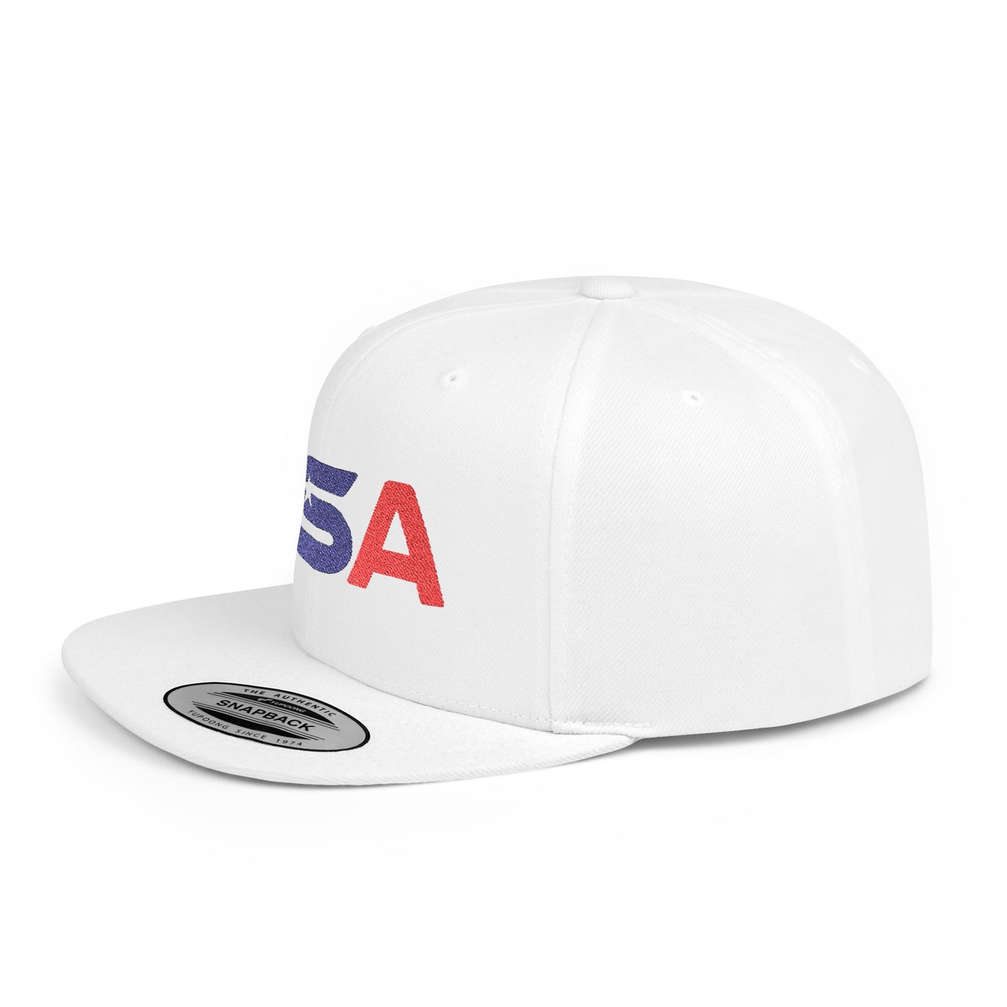 Patriotic USA Embroidered Flat Bill Snapback
