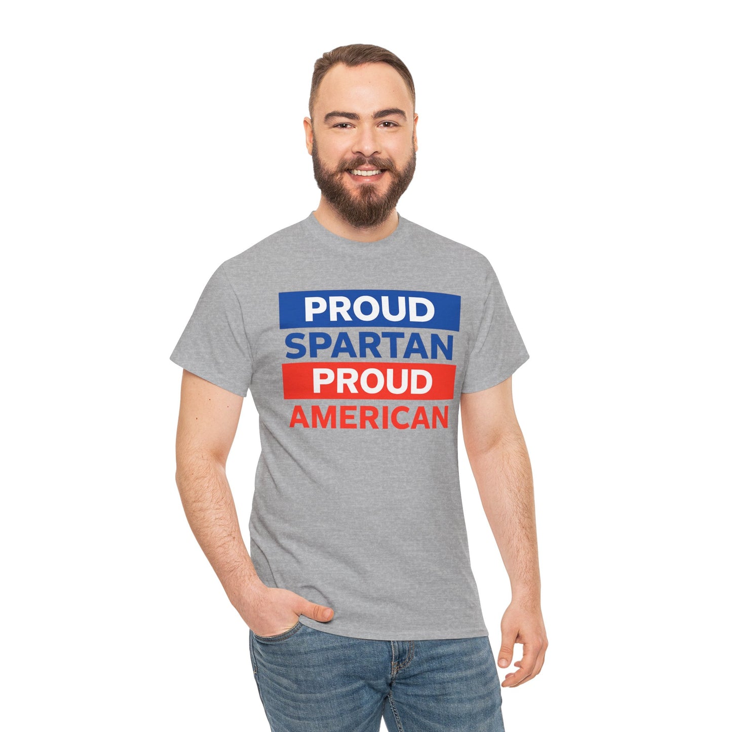 Proud Spartan Proud American Gildan Tee