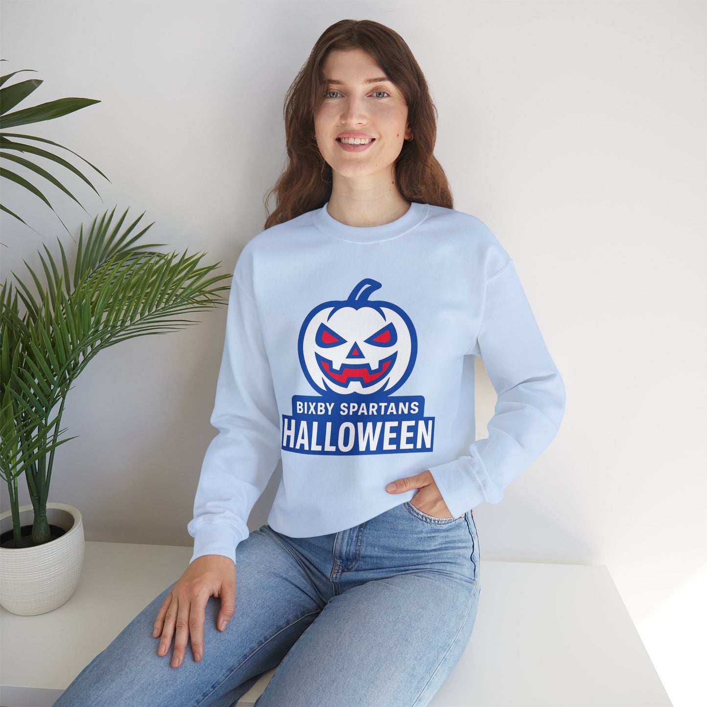 Bixby Spartans Halloween Gildan Sweatshirt