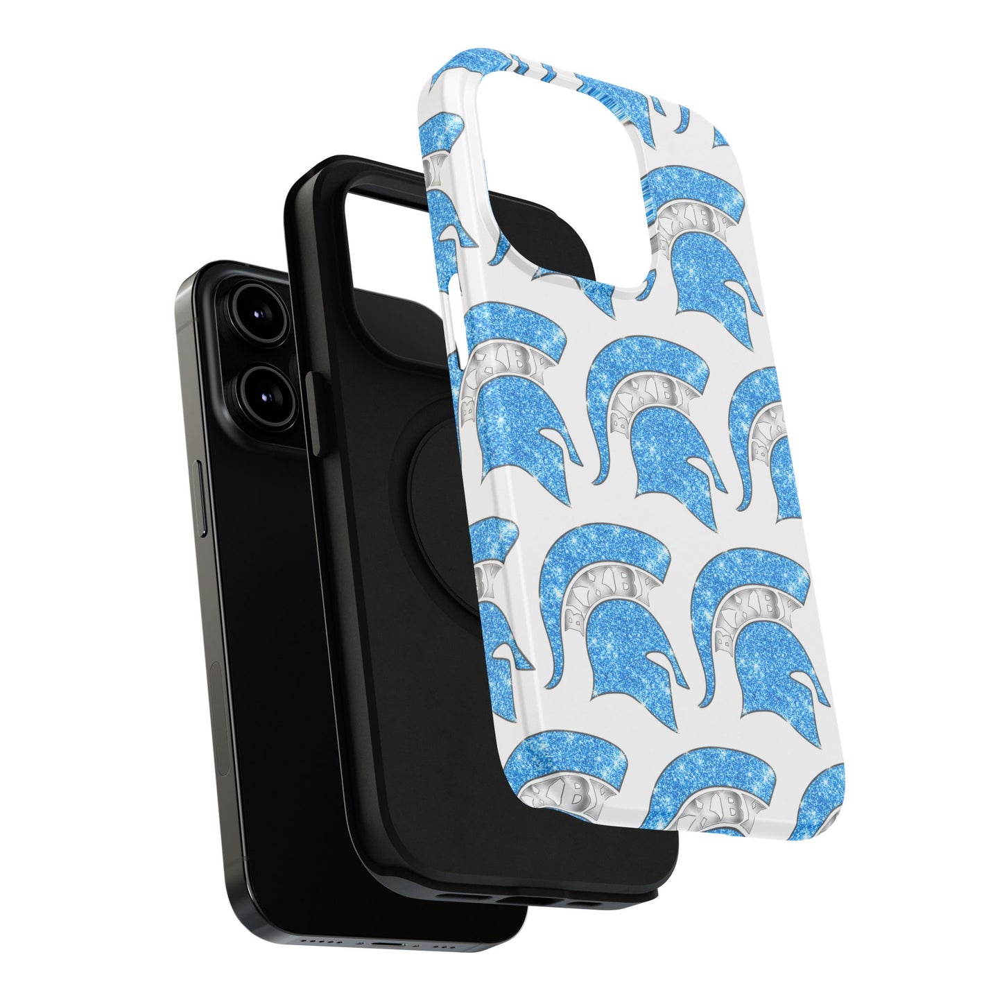 Bixby Spartan Blue Bling Logo Impact Resistant iPhone Case