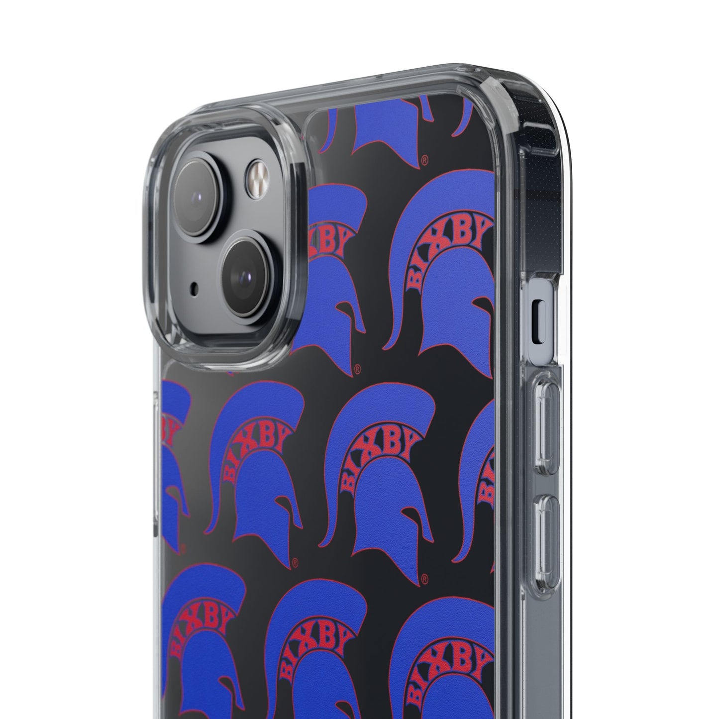 Spartan Blue Logo Clear Apple Phone Case