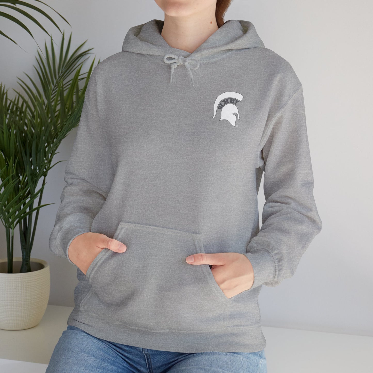 Spartan White Logo Gildan Hoodie