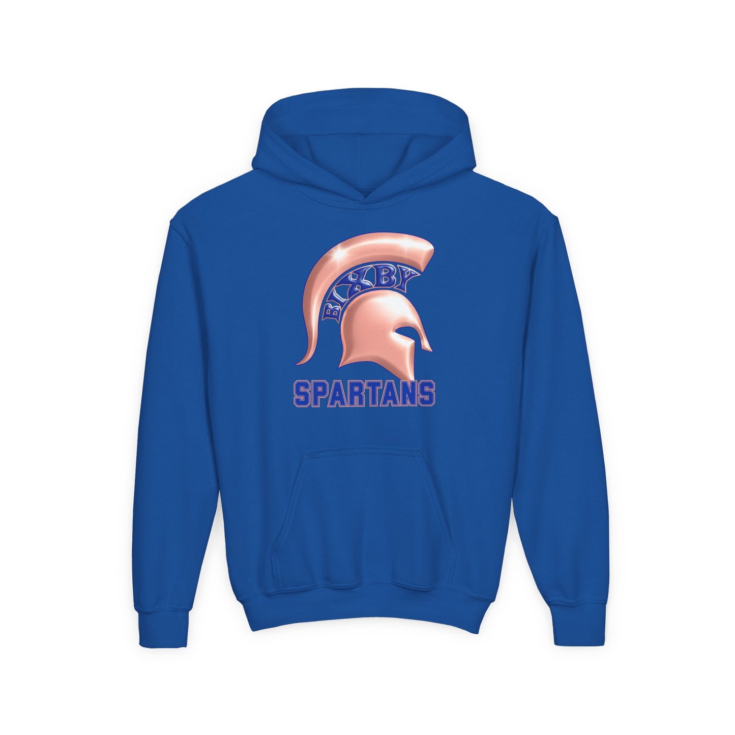 Bixby Spartan Metallic Rose Gold Youth Gildan Hoodie