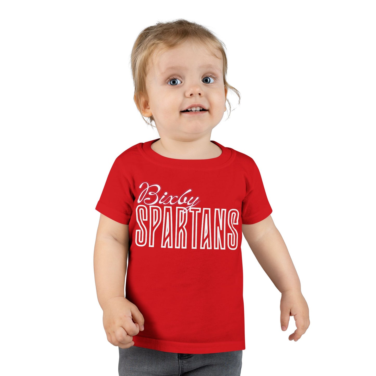 Bixby Spartans Cursive Toddler Rabbit Skins Tee