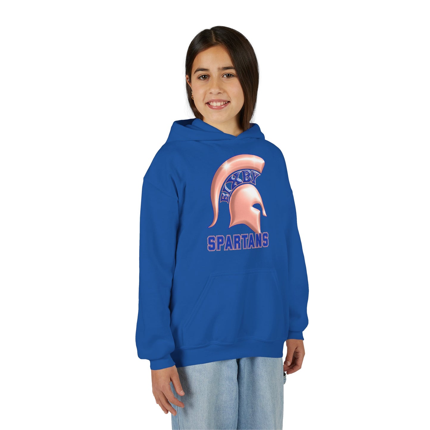 Bixby Spartan Metallic Rose Gold Youth Gildan Hoodie