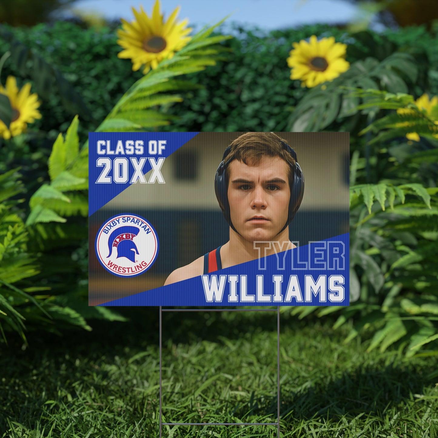 Bixby Spartan Wrestling Yard Sign