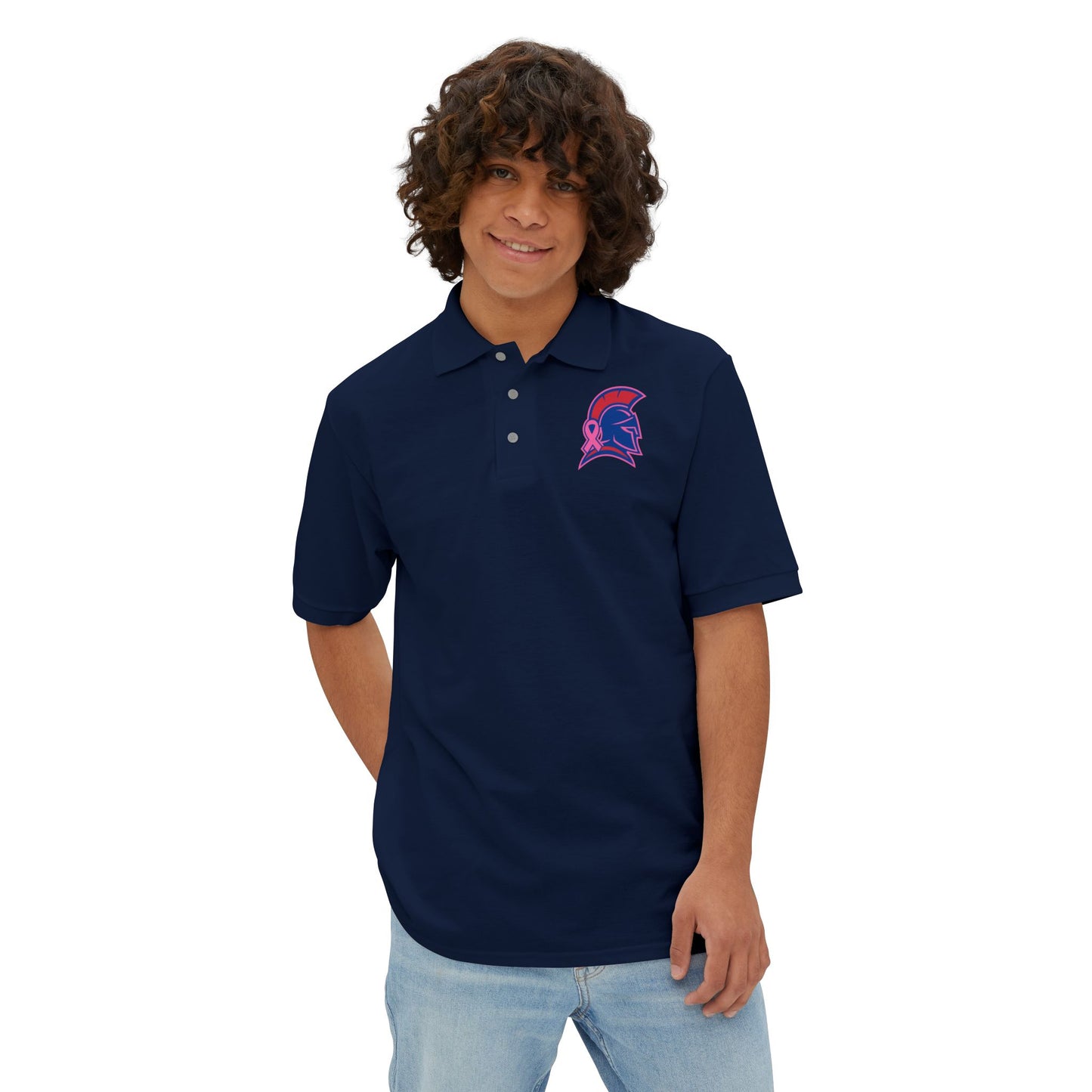 Spartan Men's Breast Cancer Awareness Polo
