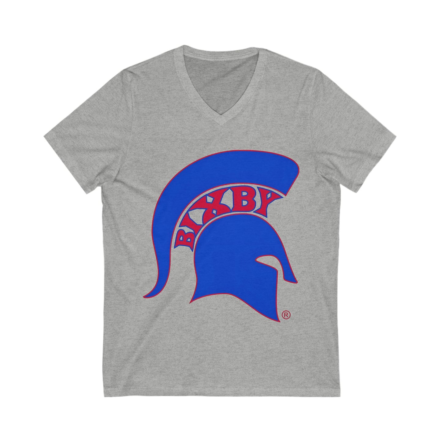 Spartans Blue Logo Women's Bella + Canvas V-Neck