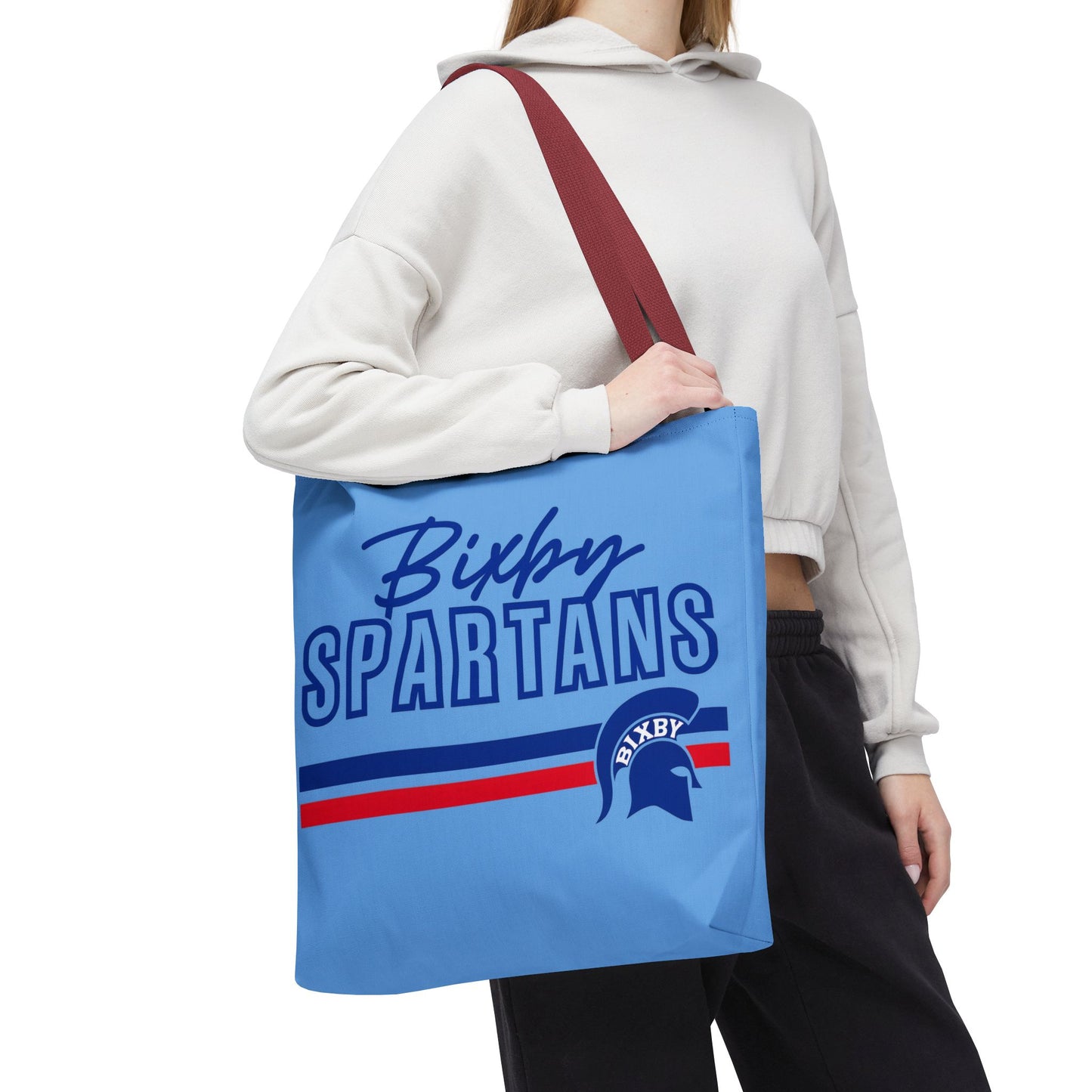 Bixby Spartans Blue Polyester Tote Bag