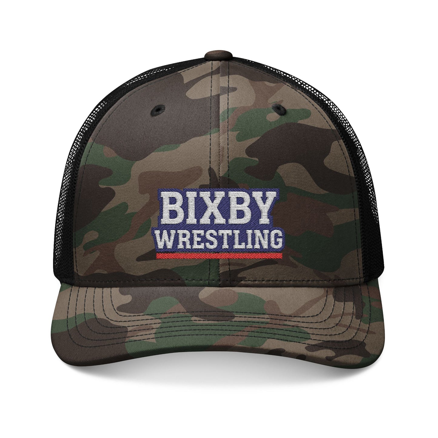Bixby Wrestling Camouflaged Trucker Snapback