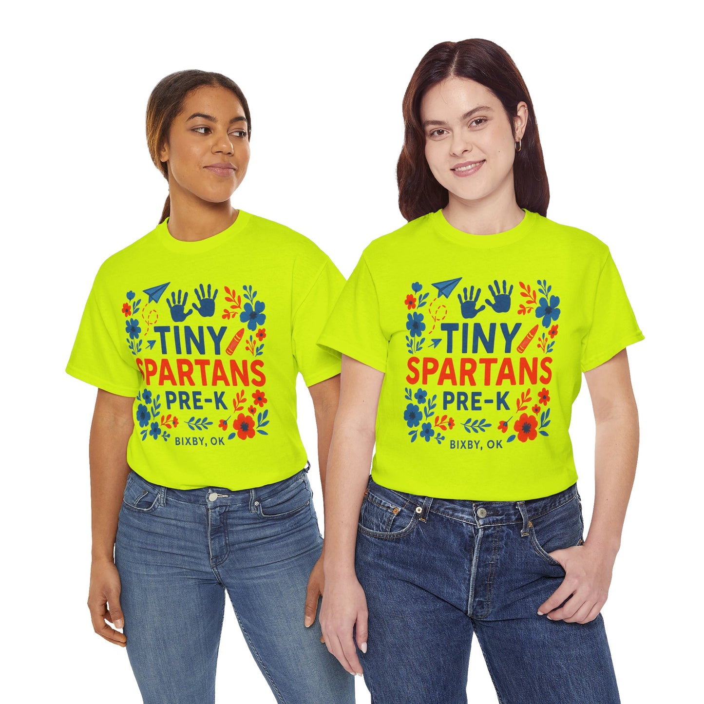 Floral Tiny Pre-K Spartan Gildan Tee