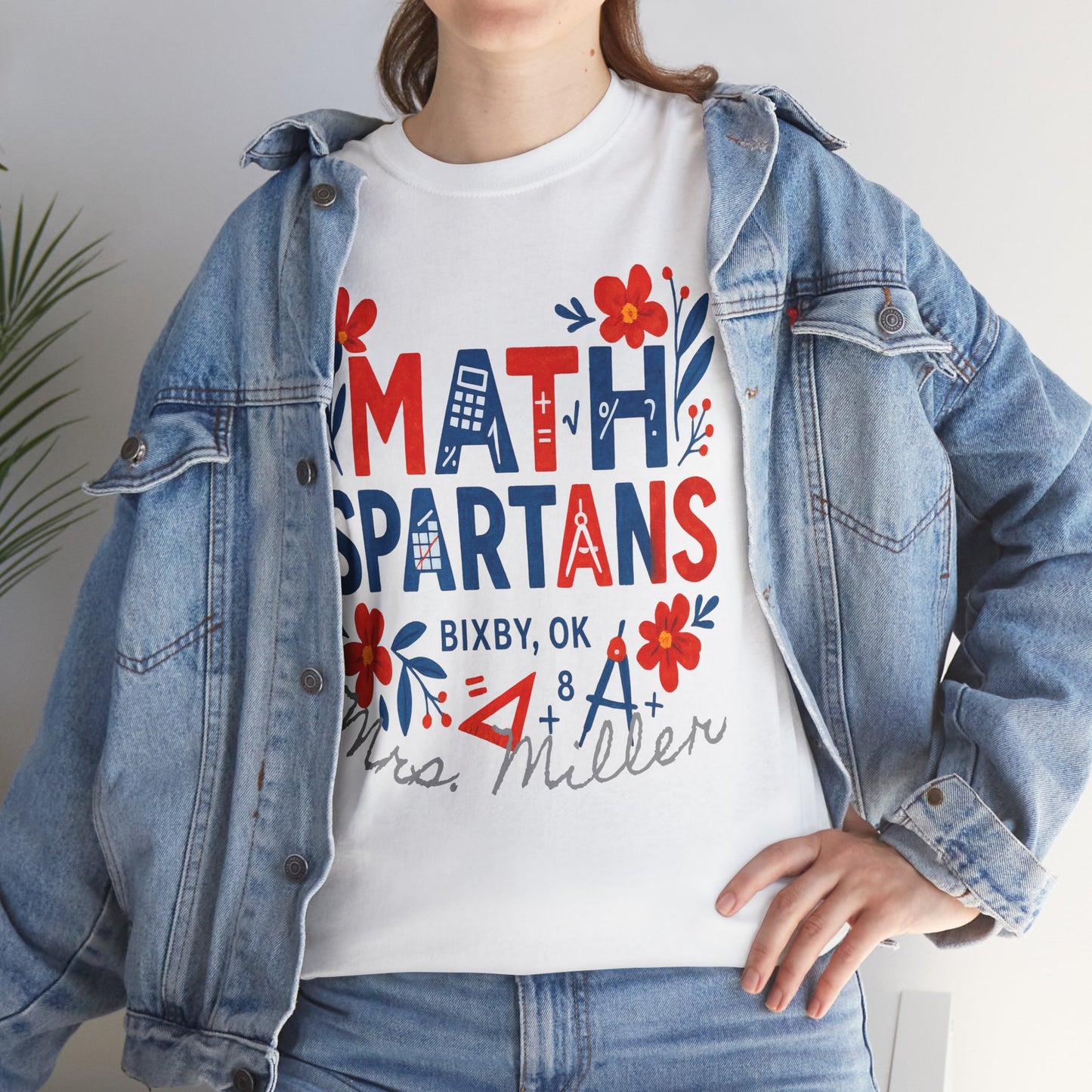 Floral Spartan Math Personalized Gildan Tee