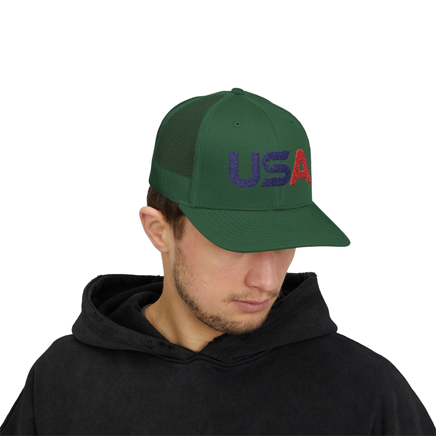 Patriotic USA Embroidered Trucker Snapback