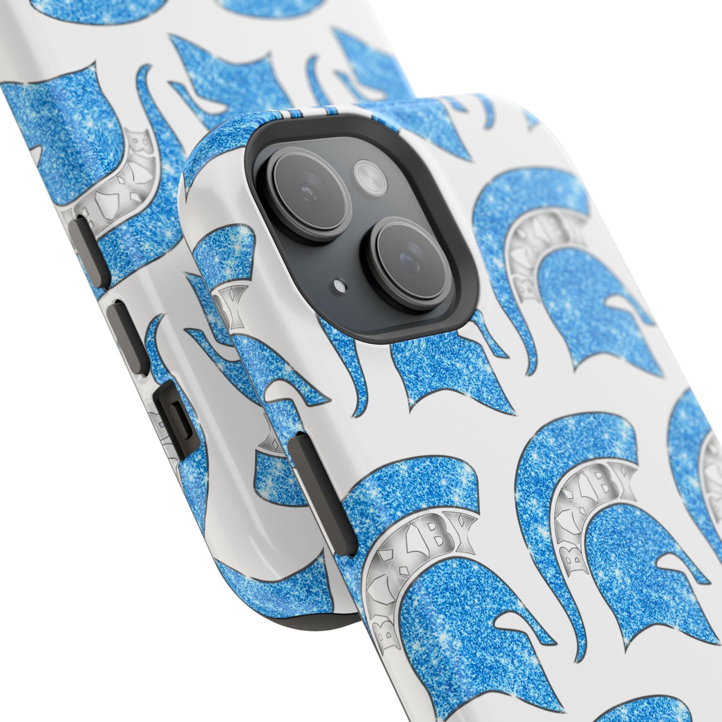 Bixby Spartan Blue Bling Logo Impact Resistant iPhone Case