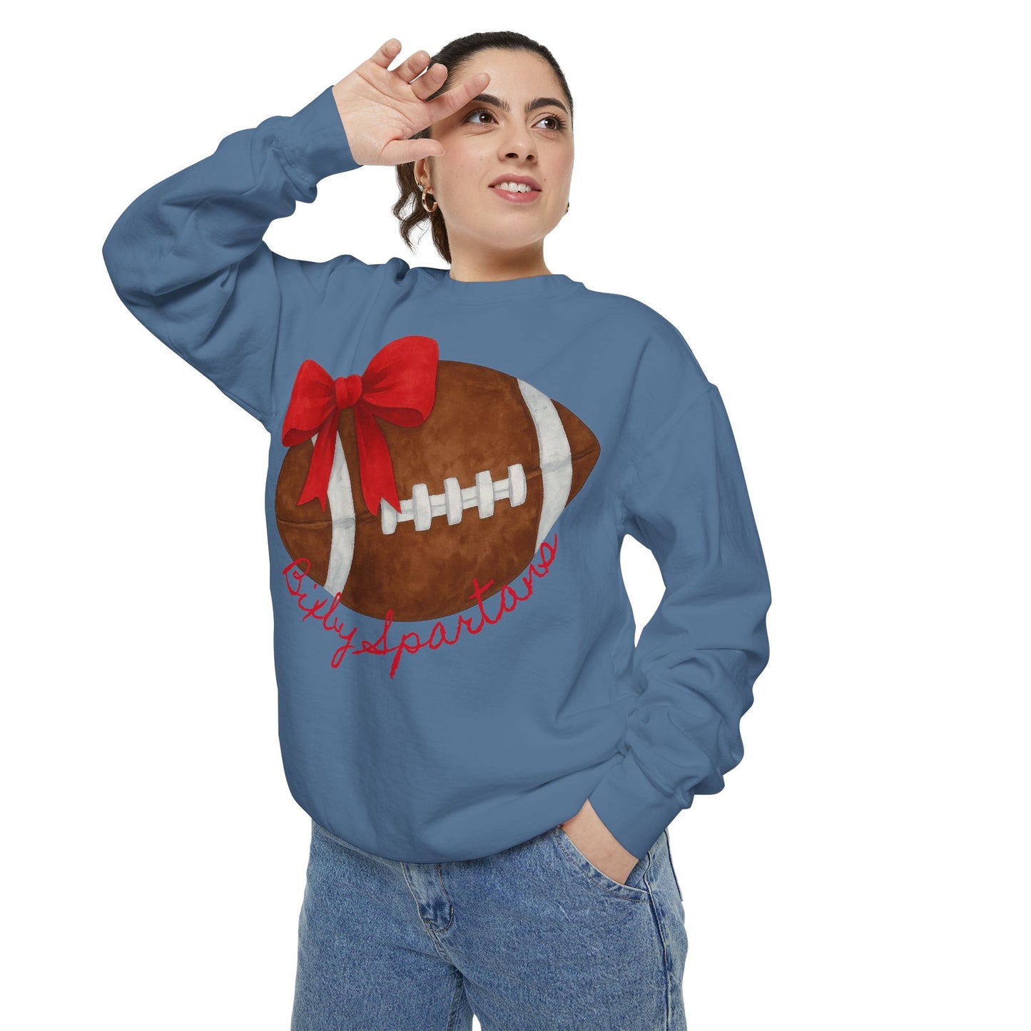 Bixby Spartans Cheer & Football Comfort Colors Sweatshirt