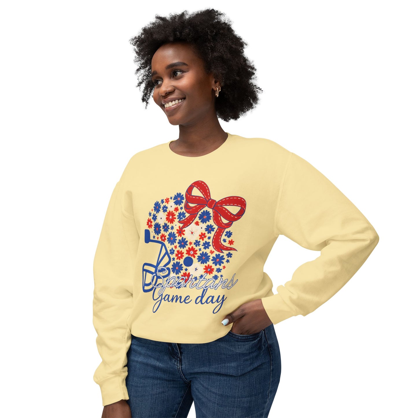 Spartans Floral Helmet Premium Comfort Colors Sweatshirt
