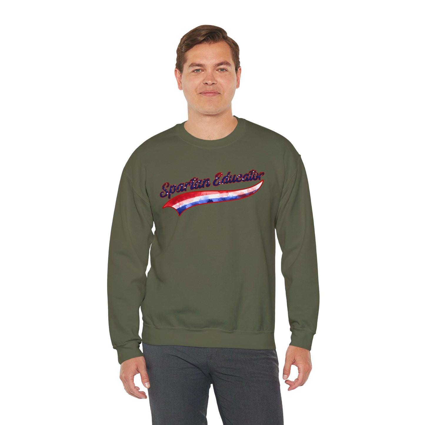 Spartan Educator Patriotic Design Gildan Sweatshirt