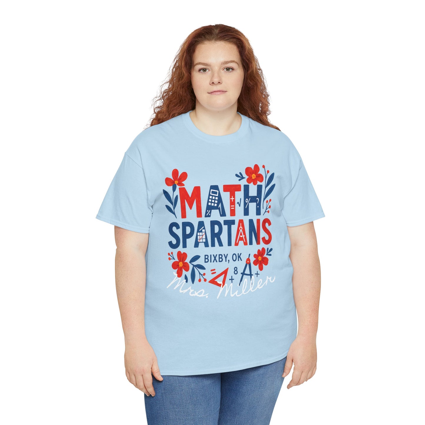 Floral Spartan Math Personalized Gildan Tee