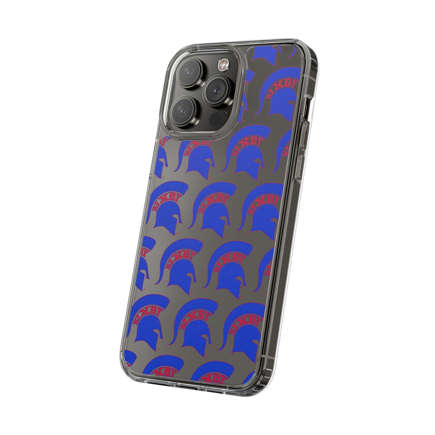 Spartan Blue Logo Clear Apple Phone Case