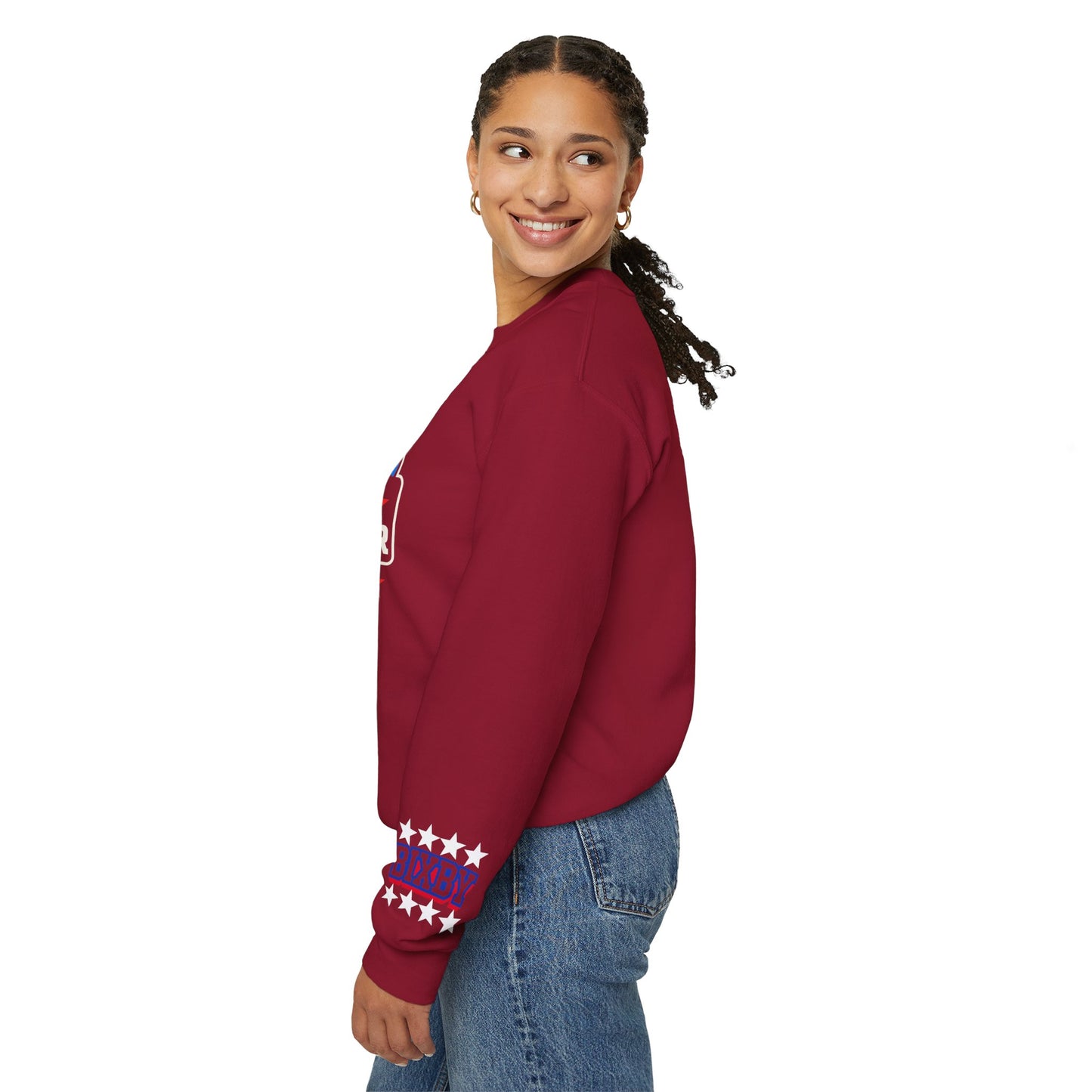 Bixby Cheer With Sleeve Print Gildan Sweatshirt