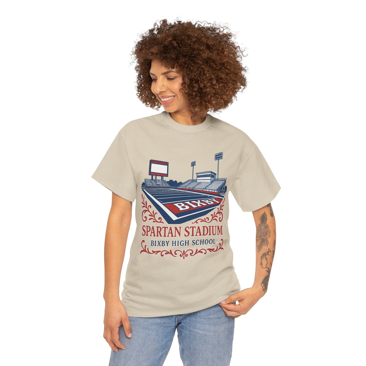 Ornate Spartan Stadium Gildan Tee