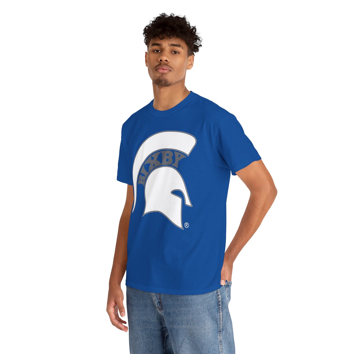 Spartan White Logo Gildan Tee