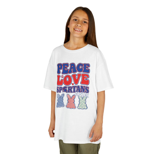 Peace Love Spartan Easter Bunny Trio Tee