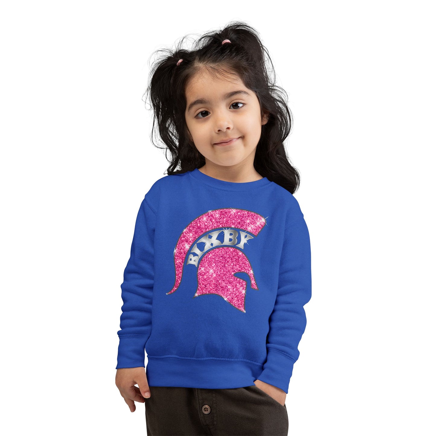 Bixby Spartan Pink Bling Toddler Rabbit Skins Sweatshirt