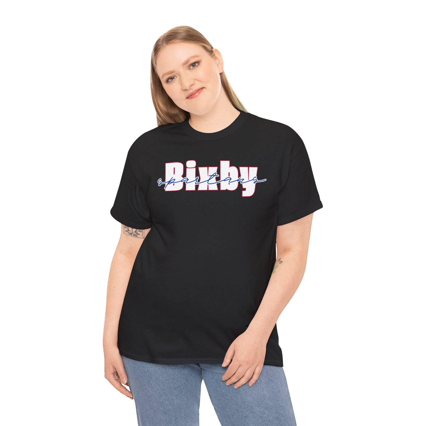 Bixby Spartans Cursive Gildan Tee