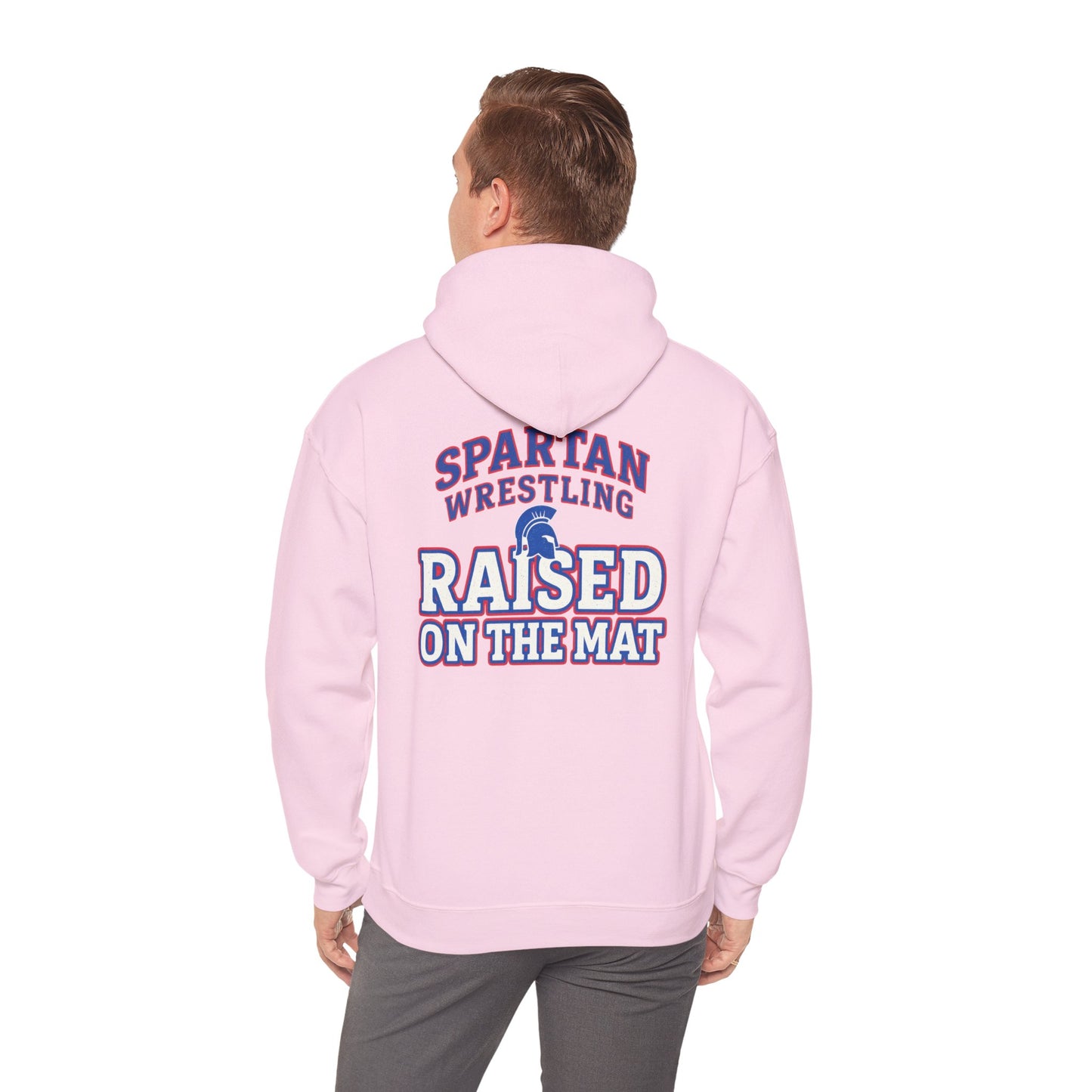 Raised On The Mat Spartan Wrestling Gildan Hoodie